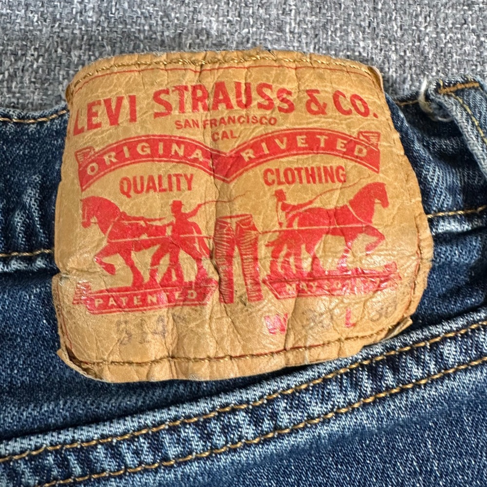 Levi's Jeans Mens 30x30 514 Straight Blue Stretch Distressed - Picture 4 of 12